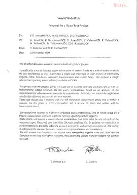 WorldWideWeb : Proposal for a HyperText Project 12 November 1990
