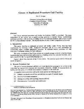 CERN remote procedure call (RPC) notes and draft specifications